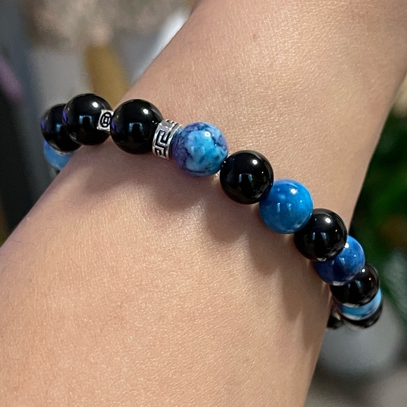 Ocean color Natural Stone Beads Bracelet 🍃will arrive in jewelry pouch. - Picture 2 of 6